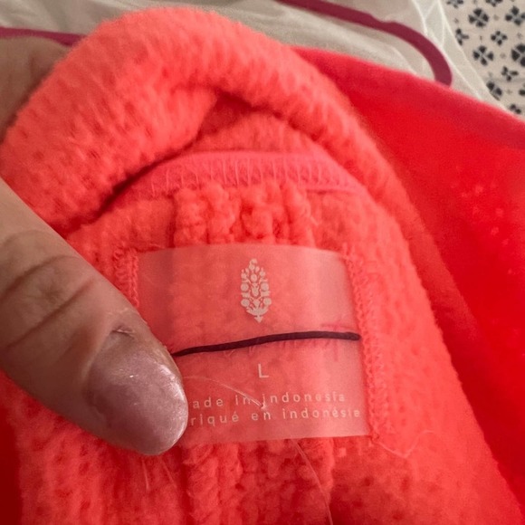 Free People Ziggy Up Fleece in Sundance Orange Zip Up Sweatshirt - Picture 10 of 12